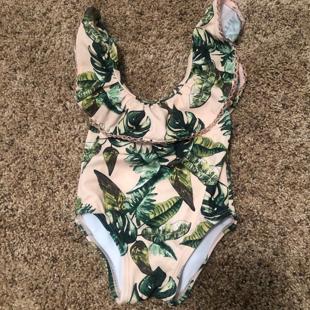 Janie and Jack 3-6 month tropical print one piece bathing suit
